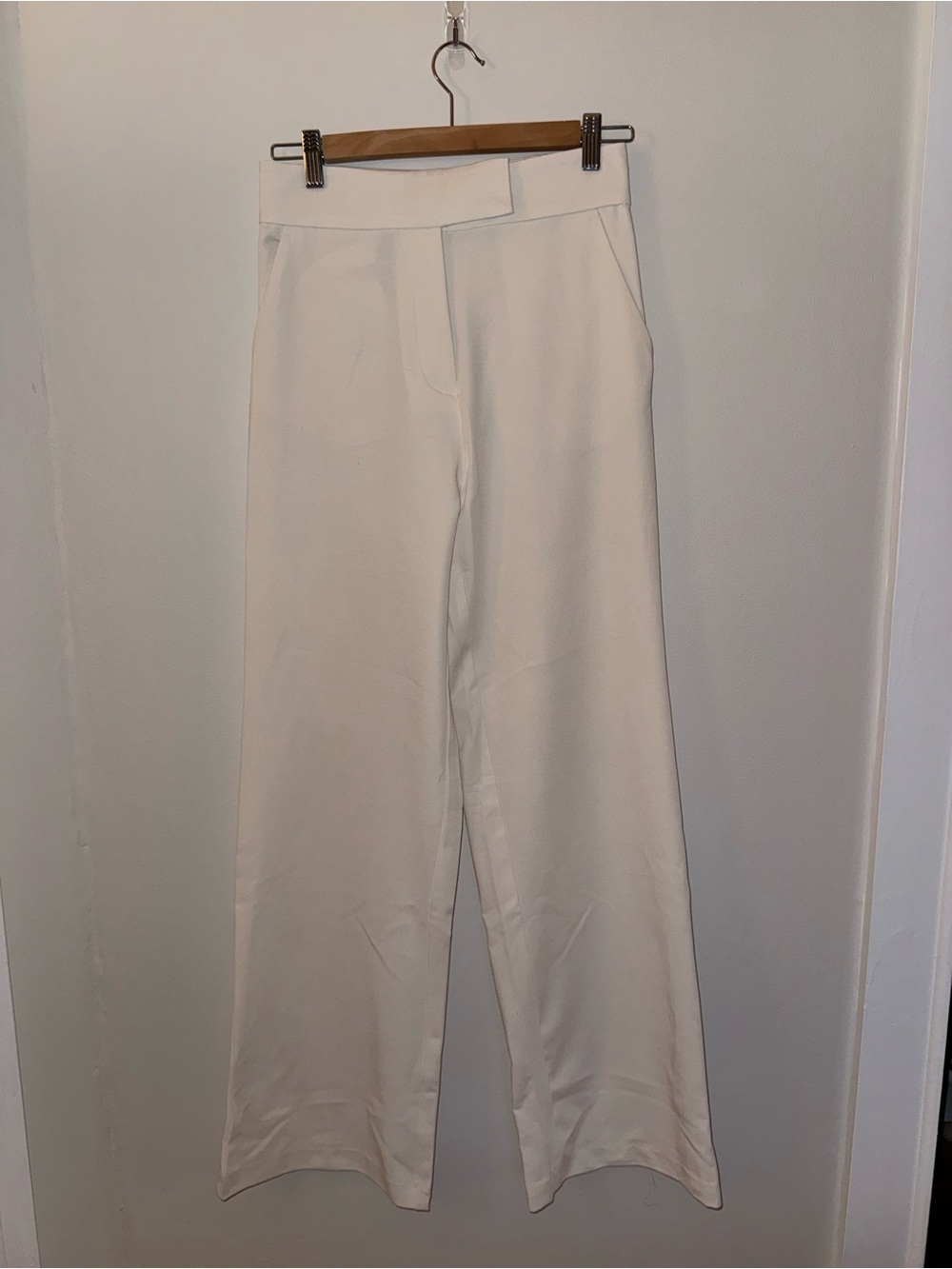 H&M Cream Wide-Leg Trousers